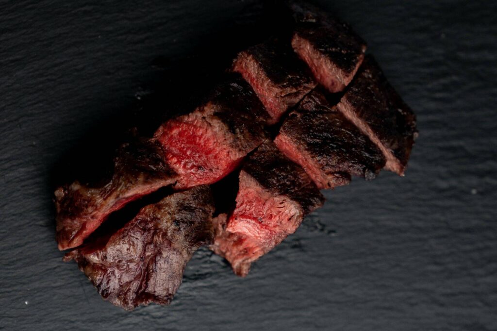 Juicy and perfectly seared wagyu steak at The Orchid Duck, a Japanese restaurant in Ubud